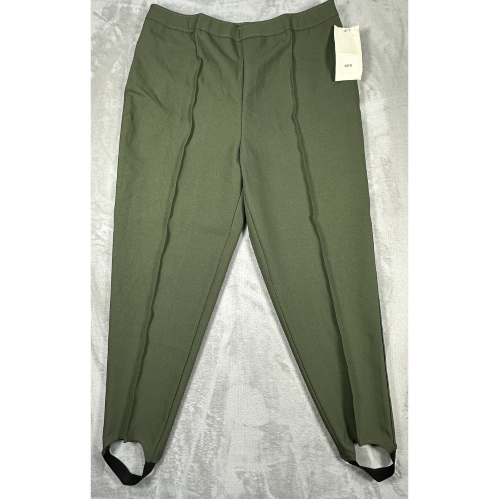 Levis Bend Over‎ Dress Pants Womens Size 20 Green Pull On Stirrup Slacks NWT